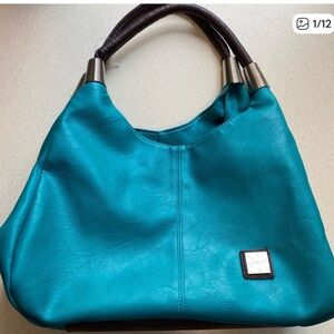 Jovanni faux leather turquoise women’s handbag